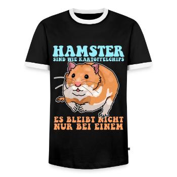 Hamster Golden Hamster Dwarf Hamster Gift - Men's Ringer Shirt - black/white - Front - AI Model Female 172 light (172cm) & AI Model Male 178 light (178cm)