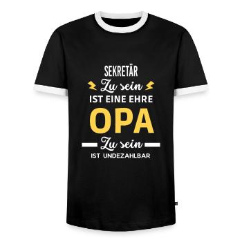 Zu sein ist eine ehre OPA ist undezahlbar Sekretär - Männer Kontrast-T-Shirt - Schwarz/Weiß - Vorne - AI Model Female 172 light (172cm) & AI Model Male 178 light (178cm)