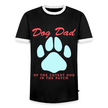 Hunde Dad Herrchen Hundebesitzer Geschenk - Männer Kontrast-T-Shirt - Schwarz/Weiß - Vorne - AI Model Female 172 light (172cm) & AI Model Male 178 light (178cm)