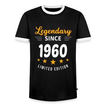 Légendaire depuis 1960 - T-shirt contrasté Homme - noir/blanc - Devant - AI Model Female 172 light (172cm) & AI Model Male 178 light (178cm)