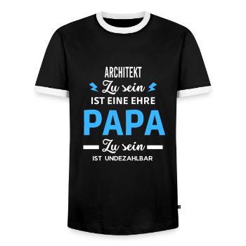 sein ist eine ehre Papa ist undezahlbar Architekt - Männer Kontrast-T-Shirt - Schwarz/Weiß - Vorne - AI Model Female 172 light (172cm) & AI Model Male 178 light (178cm)
