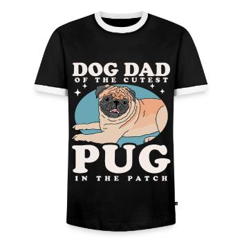 Mops Dad Hundeliebhaber Hundebesitzer Geschenk - Männer Kontrast-T-Shirt - Schwarz/Weiß - Vorne - AI Model Female 172 light (172cm) & AI Model Male 178 light (178cm)