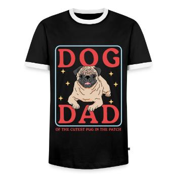 Mops Dad Hundebesitzer Hundeliebhaber Geschenk - Männer Kontrast-T-Shirt - Schwarz/Weiß - Vorne - AI Model Female 172 light (172cm) & AI Model Male 178 light (178cm)