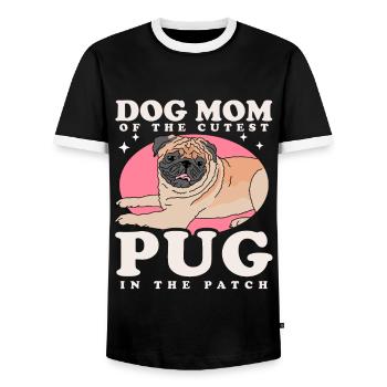 Mops Mom Hundeliebhaber Hundebesitzer Geschenk - Männer Kontrast-T-Shirt - Schwarz/Weiß - Vorne - AI Model Female 172 light (172cm) & AI Model Male 178 light (178cm)