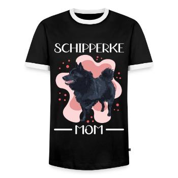 Schipperke Maman Propriétaire de Chien Propriétaire Chien Cadeau - T-shirt contrasté Homme - noir/blanc - Devant - AI Model Female 172 light (172cm) & AI Model Male 178 light (178cm)