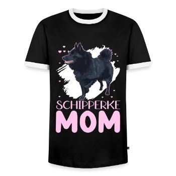 Schipperke Mom Dog Mama Dog Owner Cadeau - T-shirt contrasté Homme - noir/blanc - Devant - AI Model Female 172 light (172cm) & AI Model Male 178 light (178cm)