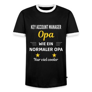 Opa normaler nur viel cooler Key Account Manager - Männer Kontrast-T-Shirt - Schwarz/Weiß - Vorne - AI Model Female 172 light (172cm) & AI Model Male 178 light (178cm)