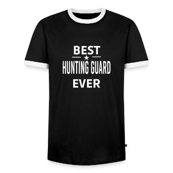 Der beste HUNTING GUARD aller Zeiten - Männer Kontrast-T-Shirt - Schwarz/Weiß - Vorne - AI Model Female 172 light (172cm) & AI Model Male 178 light (178cm)