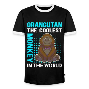 | des orangs-outans Cadeau d’orang-outan singe - T-shirt contrasté Homme - noir/blanc - Devant - AI Model Female 172 light (172cm) & AI Model Male 178 light (178cm)