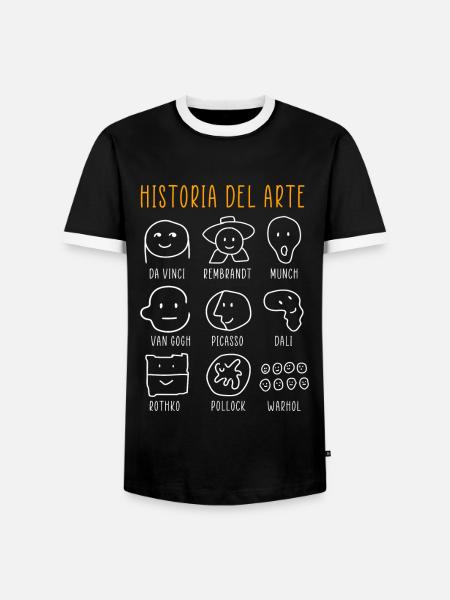Kunstgeschichte Berühmte klassische Maler - Männer Kontrast-T-Shirt - Schwarz/Weiß
