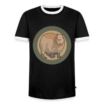 Capybara Wasserschwein Capybaras Geschenk - Männer Kontrast-T-Shirt - Schwarz/Weiß - Vorne - AI Model Female 172 light (172cm) & AI Model Male 178 light (178cm)