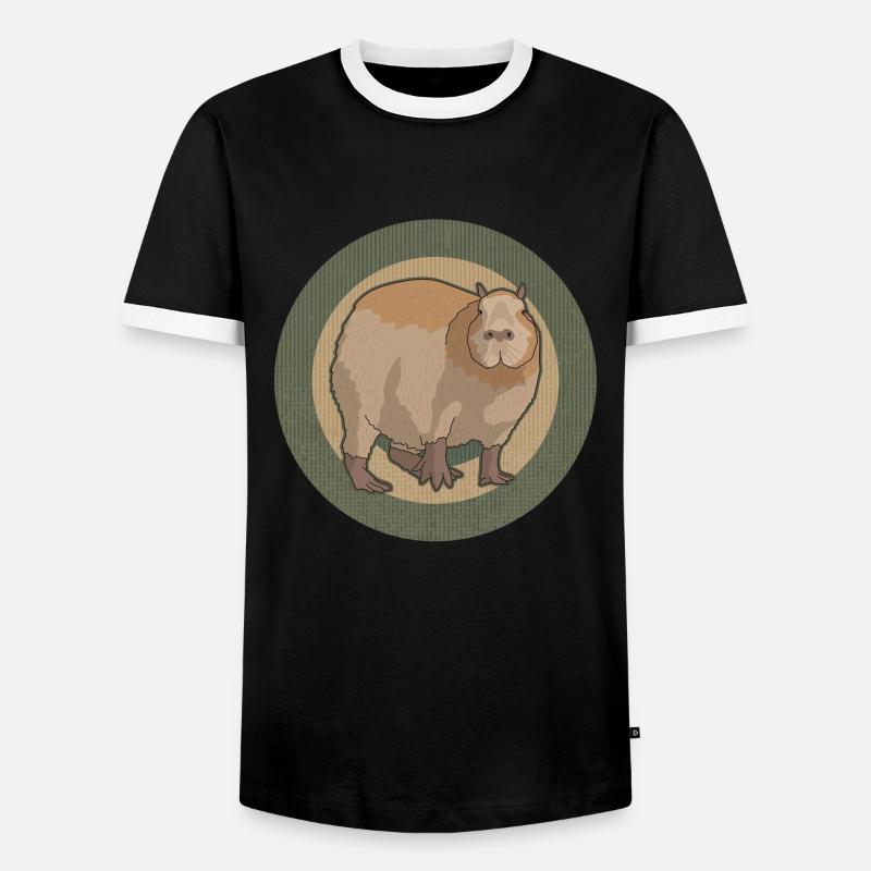 Capybara Capybaras Gift - Men's Ringer Shirt - black/white