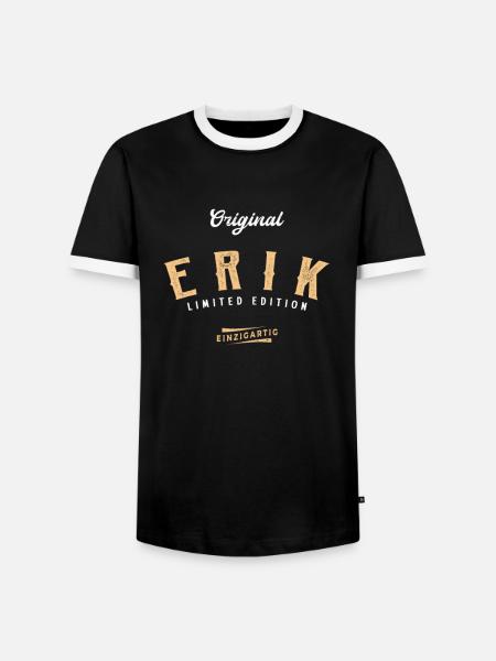 Erik Limited Edition - Männer Kontrast-T-Shirt - Schwarz/Weiß