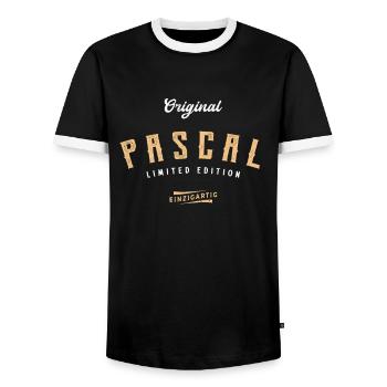 Pascal Limited Edition - Männer Kontrast-T-Shirt - Schwarz/Weiß - Vorne - AI Model Female 172 light (172cm) & AI Model Male 178 light (178cm)