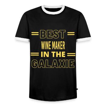 Le meilleur vigneron de tous les temps dans la galaxie - T-shirt contrasté Homme - noir/blanc - Devant - AI Model Female 172 light (172cm) & AI Model Male 178 light (178cm)