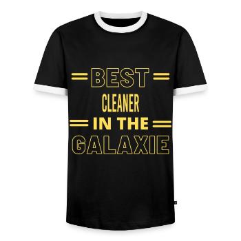 Le meilleur nettoyeur de tous les temps dans la galaxie - T-shirt contrasté Homme - noir/blanc - Devant - AI Model Female 172 light (172cm) & AI Model Male 178 light (178cm)