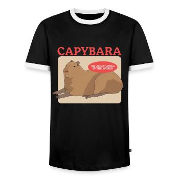 Capybara Wasserschwein Capybaras Geschenk - Männer Kontrast-T-Shirt - Schwarz/Weiß - Vorne - AI Model Female 172 light (172cm) & AI Model Male 178 light (178cm)