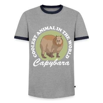 Capybara Wasserschweine Capybaras Geschenk - Männer Kontrast-T-Shirt - Grau/Navy  - Vorne - AI Model Female 172 light (172cm) & AI Model Male 178 light (178cm)