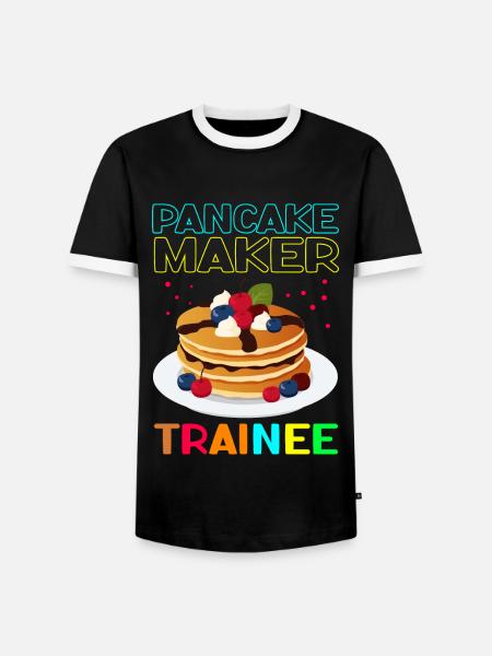 Pfannkuchen Pancake Eierkuchen Geschenk - Männer Kontrast-T-Shirt - Schwarz/Weiß