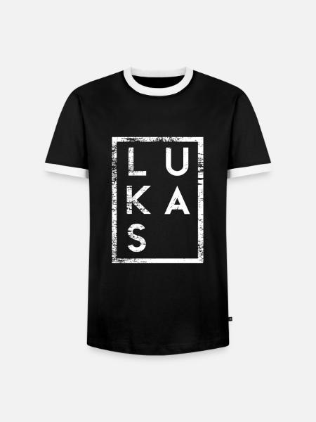 Lukas Minimalismus - Männer Kontrast-T-Shirt - Schwarz/Weiß