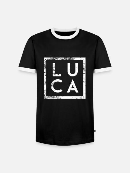 Luca Minimalismus - Männer Kontrast-T-Shirt - Schwarz/Weiß