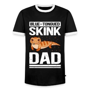Bluetongued Skink Blue Tongued Skink Dad Gift - Men's Ringer Shirt - black/white - Front - AI Model Female 172 light (172cm) & AI Model Male 178 light (178cm)