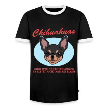 Chihuahua Dogs | Cadeau du propriétaire de chien - T-shirt contrasté Homme - noir/blanc - Devant - AI Model Female 172 light (172cm) & AI Model Male 178 light (178cm)