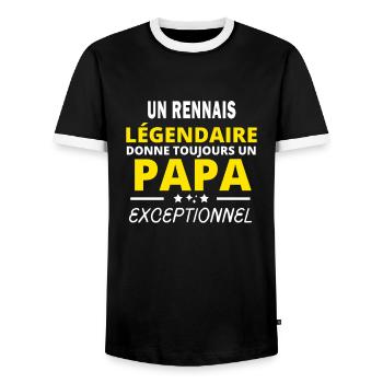 RENNAIS légendaire drôle papa exceptionnel fete - T-shirt contrasté Homme - noir/blanc - Devant - AI Model Female 172 light (172cm) & AI Model Male 178 light (178cm)