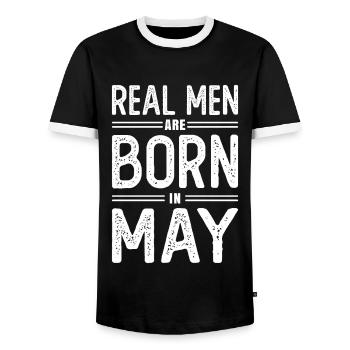 Geburtstag Echte Männer sind Im Mai Geboren - Männer Kontrast-T-Shirt - Schwarz/Weiß - Vorne - AI Model Female 172 light (172cm) & AI Model Male 178 light (178cm)