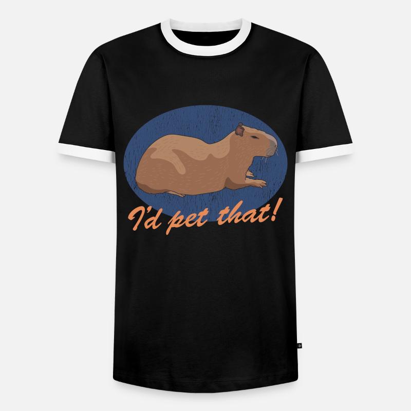 Capybara Capybaras Gift - Men's Ringer Shirt - black/white