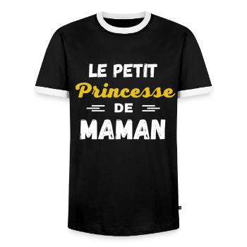 Le prince de maman - T-shirt contrasté Homme - noir/blanc - Devant - AI Model Female 172 light (172cm) & AI Model Male 178 light (178cm)