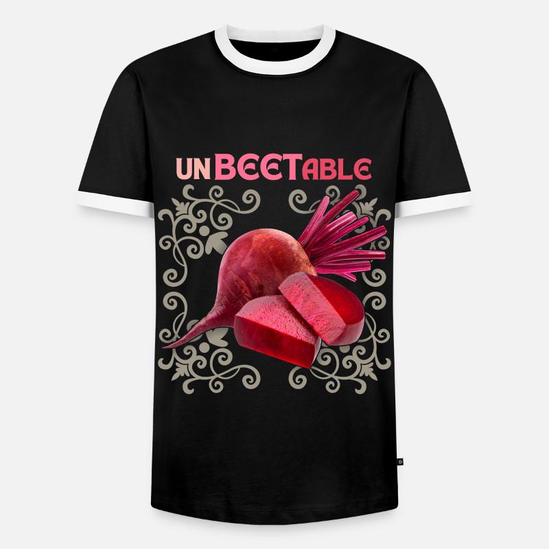 Beetroot, funny saying, Unbeetable - Men's Ringer Shirt - black/white