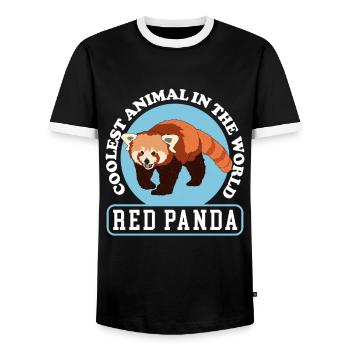 Red Panda Red Panda Red Pandas Gift - Men's Ringer Shirt - black/white - Front - AI Model Female 172 light (172cm) & AI Model Male 178 light (178cm)
