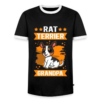Rat Terrier Grandpa Dogs Dog Owner Cadeau - T-shirt contrasté Homme - noir/blanc - Devant - AI Model Female 172 light (172cm) & AI Model Male 178 light (178cm)