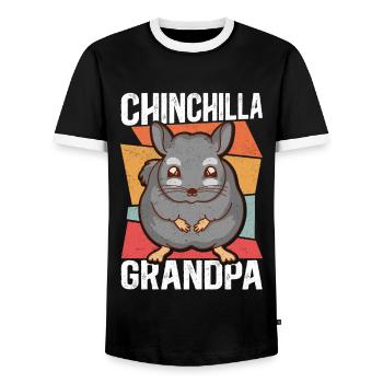 Chinchilla Grand-père propriétaire Chinchillas cadeau - T-shirt contrasté Homme - noir/blanc - Devant - AI Model Female 172 light (172cm) & AI Model Male 178 light (178cm)