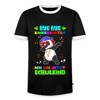 Einschulung Schulanfang Schule Schulkind Geschenk - Männer Kontrast-T-Shirt - Schwarz/Weiß - Vorne - AI Model Female 172 light (172cm) & AI Model Male 178 light (178cm)