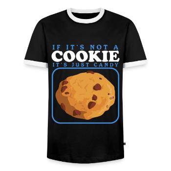 Cookies Cookie Cookie Baking Cookies Cookies Gift - Men's Ringer Shirt - black/white - Front - AI Model Female 172 light (172cm) & AI Model Male 178 light (178cm)