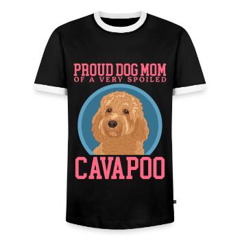 Cavapoo Mom Dogs Cavoodle Dog Owner Cadeau - T-shirt contrasté Homme - noir/blanc - Devant - AI Model Female 172 light (172cm) & AI Model Male 178 light (178cm)