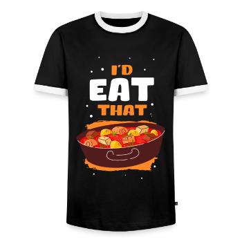 Goulash Hungarian Goulash Lover Gift - Men's Ringer Shirt - black/white - Front - AI Model Female 172 light (172cm) & AI Model Male 178 light (178cm)