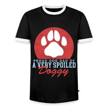 Dog Daddy Master Dogs Dog Owner Gift - Men's Ringer Shirt - black/white - Front - AI Model Female 172 light (172cm) & AI Model Male 178 light (178cm)