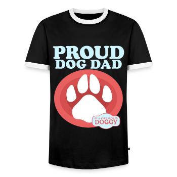Dog Daddy Dog Owner Master Dog Gift - Men's Ringer Shirt - black/white - Front - AI Model Female 172 light (172cm) & AI Model Male 178 light (178cm)