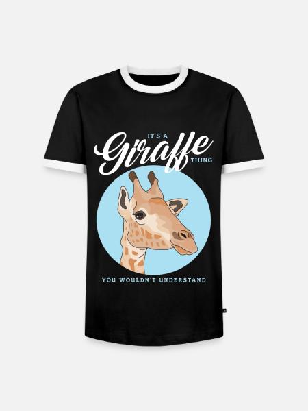 Giraffe Liebhaber Giraffen Geschenk - Männer Kontrast-T-Shirt - Schwarz/Weiß