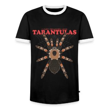 Tarantulas Tarantula Spider Gift - Men's Ringer Shirt - black/white - Front - AI Model Female 172 light (172cm) & AI Model Male 178 light (178cm)