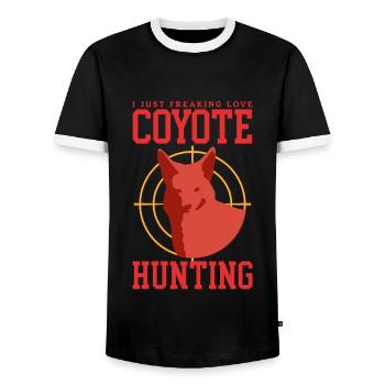 Chasseur Chasse Hunt Huntress Permis de Chasse Cadeau - T-shirt contrasté Homme - noir/blanc - Devant - AI Model Female 172 light (172cm) & AI Model Male 178 light (178cm)