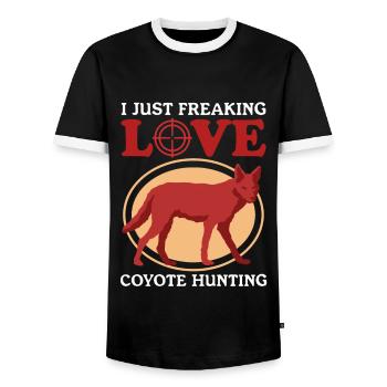 Hunter Huntress Hunting Hunting Hunting Permis de chasse Cadeau - T-shirt contrasté Homme - noir/blanc - Devant - AI Model Female 172 light (172cm) & AI Model Male 178 light (178cm)
