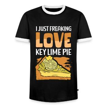 Lime Pie Cake Lemon Cake Gift - Men's Ringer Shirt - black/white - Front - AI Model Female 172 light (172cm) & AI Model Male 178 light (178cm)