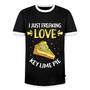 Lime Pie Lemon Cake Cake Gift - Men's Ringer Shirt - black/white - Front - AI Model Female 172 light (172cm) & AI Model Male 178 light (178cm)