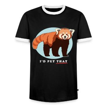 Panda roux Panda roux | Cadeau Pandas Rouges - T-shirt contrasté Homme - noir/blanc - Devant - AI Model Female 172 light (172cm) & AI Model Male 178 light (178cm)
