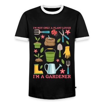 Garden Home Gardener Gardener Gardener Gardening Gift - Men's Ringer Shirt - black/white - Front - AI Model Female 172 light (172cm) & AI Model Male 178 light (178cm)