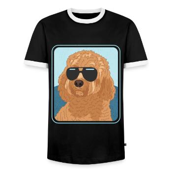 Cavapoo Dogs Propriétaires de chiens Cavoodle Cadeau - T-shirt contrasté Homme - noir/blanc - Devant - AI Model Female 172 light (172cm) & AI Model Male 178 light (178cm)